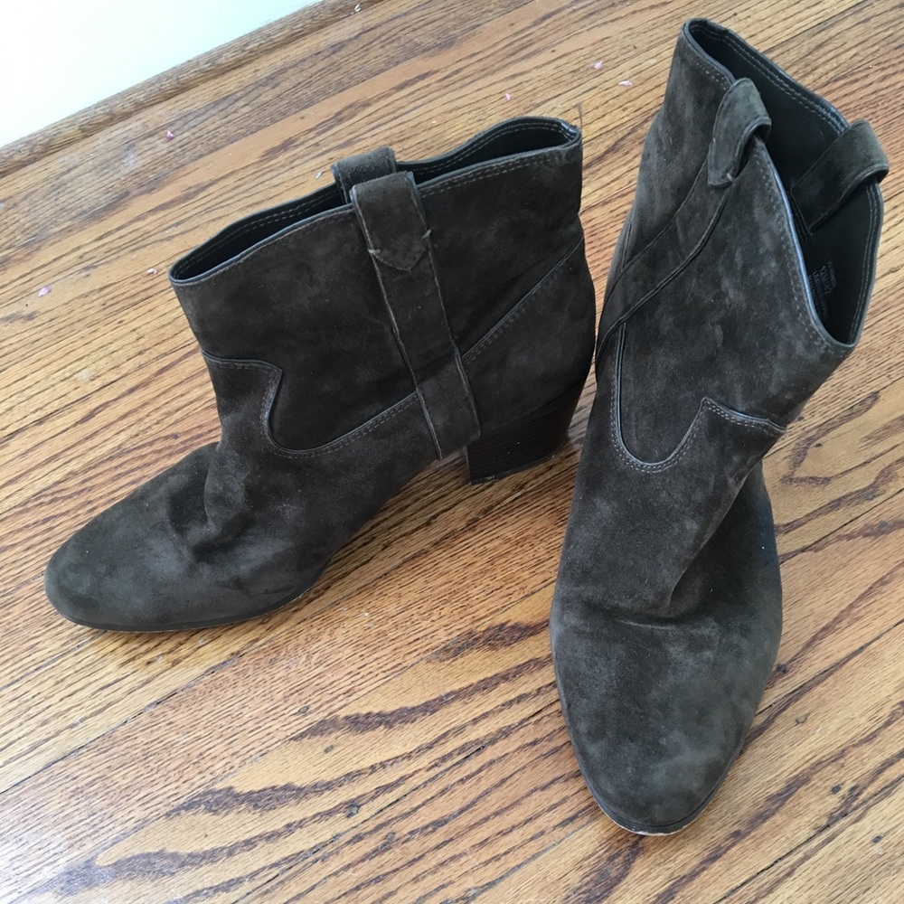 Vince Camuto Olive Green Suede Booties